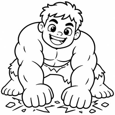 Friendly Hulk Smash Coloring Page