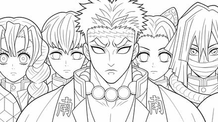 Hashira Artwork Digital Painting Coloring Page