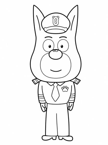Sheriff Labrador Standing In Police Uniform coloring page