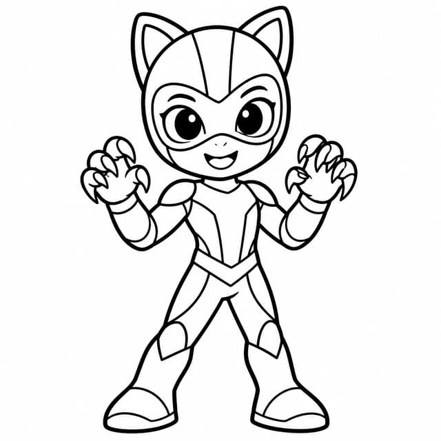 Cool Black Panther Hero Coloring Page