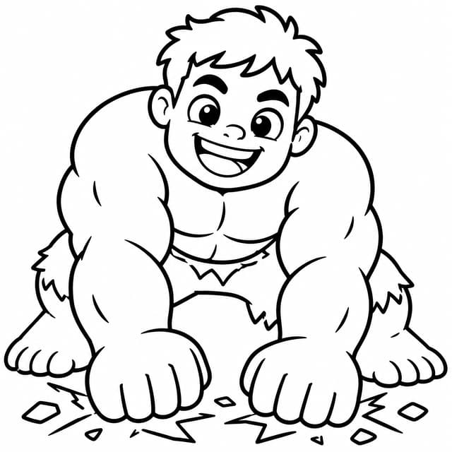 Friendly Hulk Smash Coloring Page