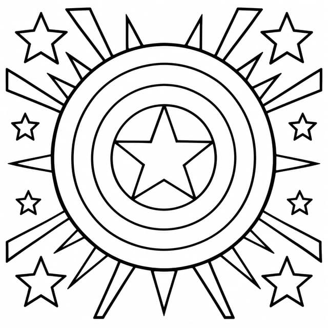Captain America Shield Coloring Page