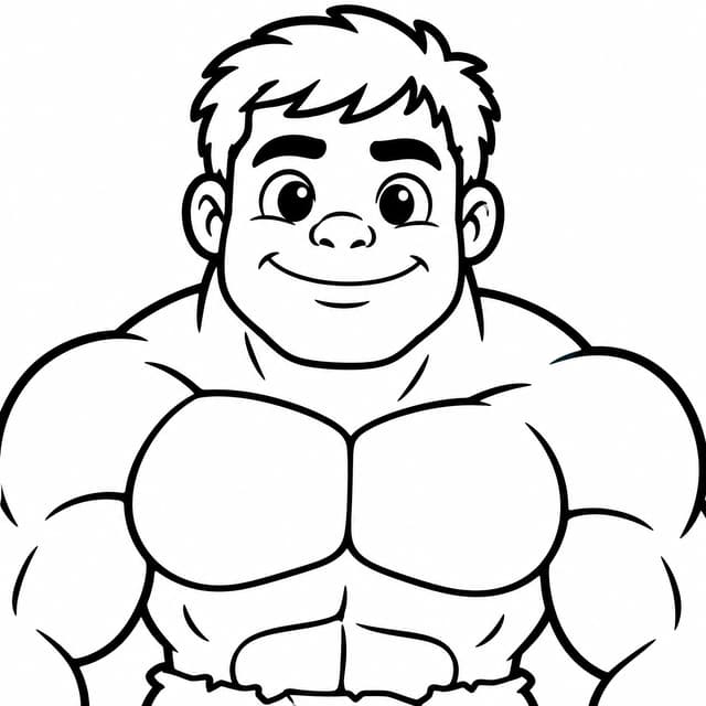 Simple Hulk Face Coloring Page