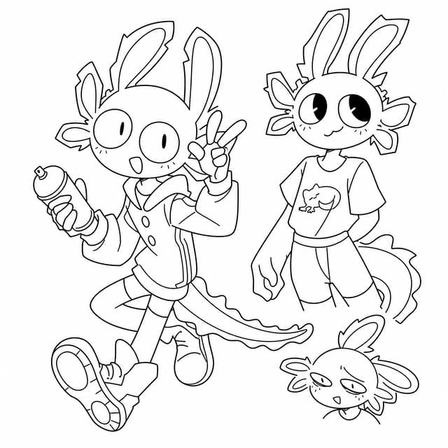 Street Style Axolotl Coloring Page
