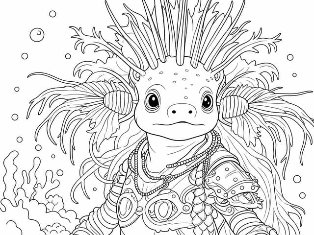 Armored Axolotl Coloring Page