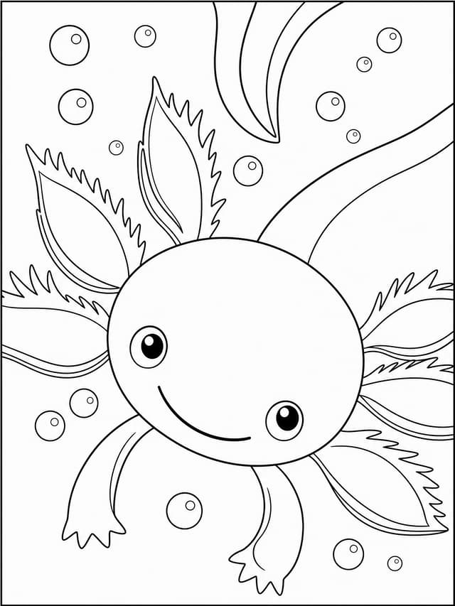 Swimming Axolotl Coloring Page