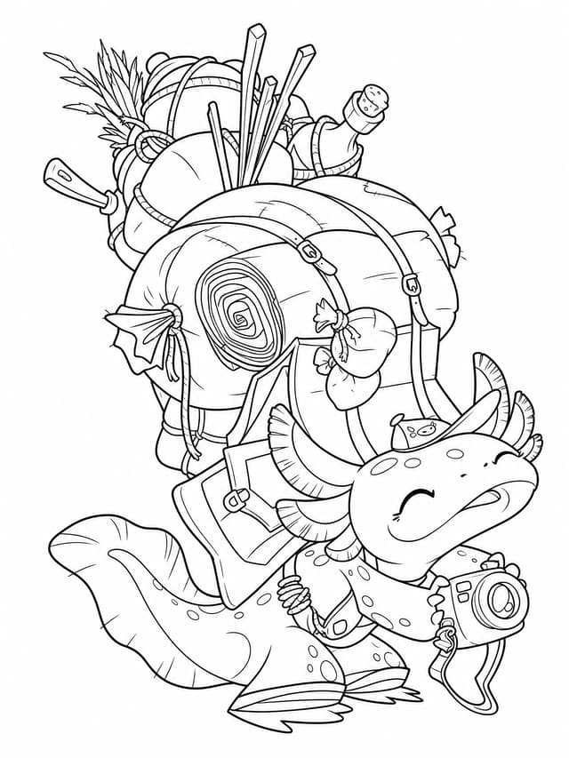 Axolotl Explorer Coloring Page
