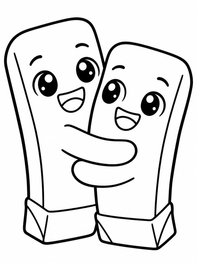 Two Best Butter Squishy Friends Coloring Page