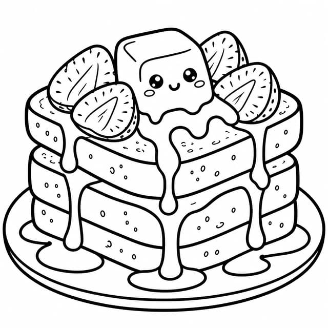 Butter on French Toast Squishy Coloring Page