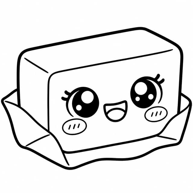 Cute Kawaii Butter Squishy Coloring Page