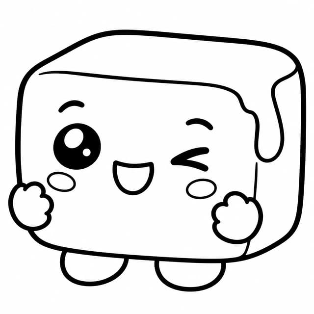 Chubby Butter Squishy Friend Coloring Page