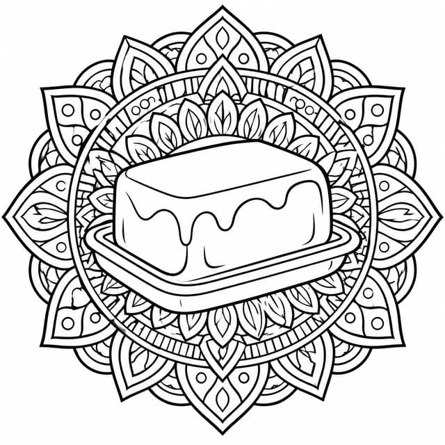 Intricate Mandala Butter Block Squishy Coloring Page
