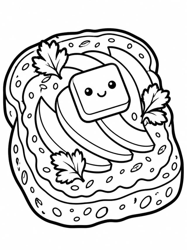 Golden Butter on Artisan Toast Squishy Coloring Page