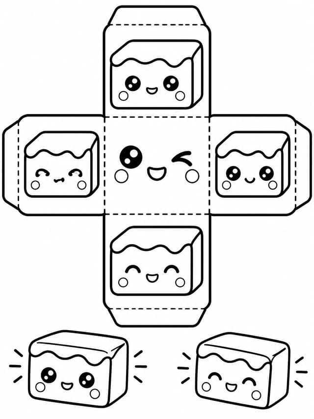 DIY Paper Butter Squishy Template Coloring Page
