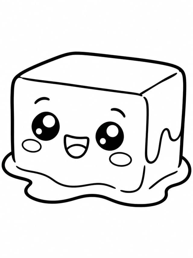 Melting Butter Block Squishy Coloring Page