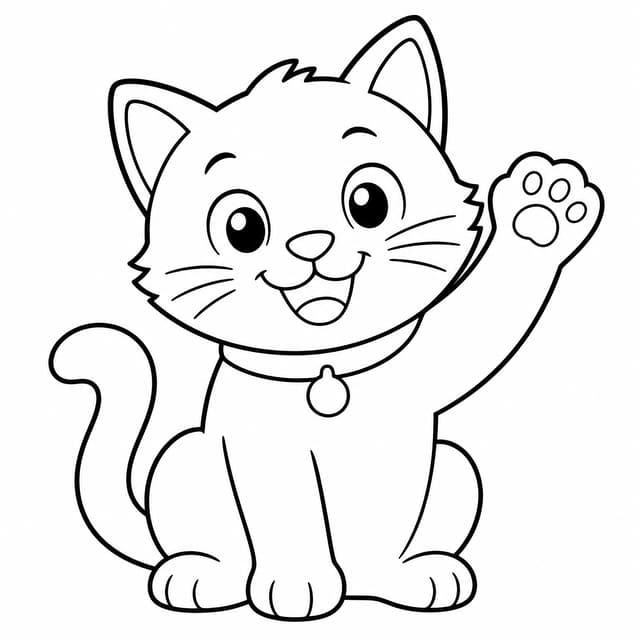 Cartoon-Katze Ausmalbild