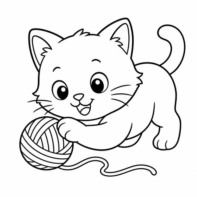 Ausmalbild Baby-Katze