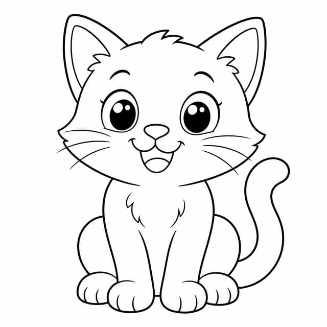 Süße Katze Ausmalbild