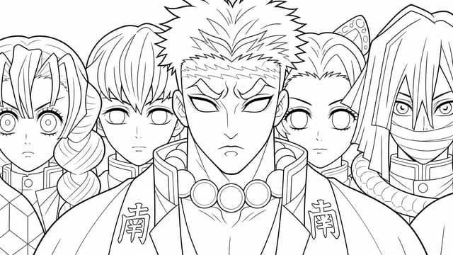 Hashira Artwork Digital Painting Coloring Page
