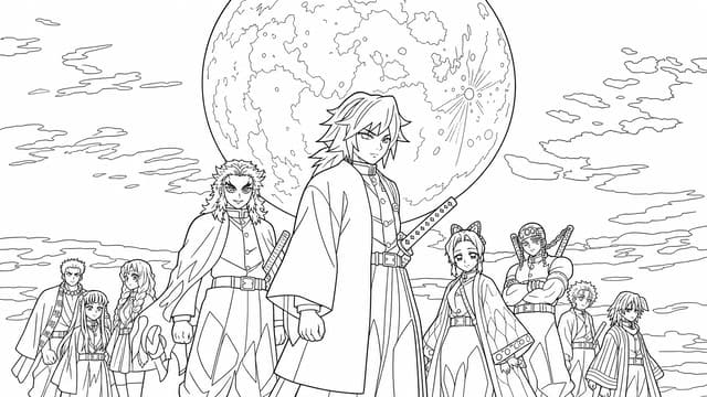 Sanemi Shinazugawa Wind Hashira Coloring Page