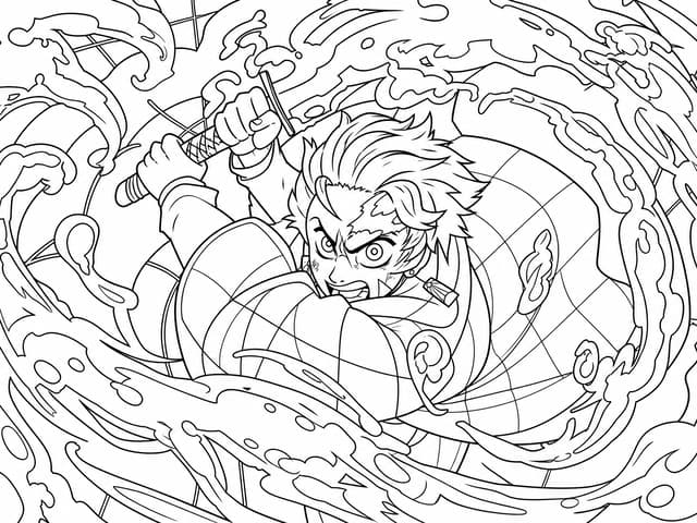 Tanjiro Demon Slayer Coloring Page