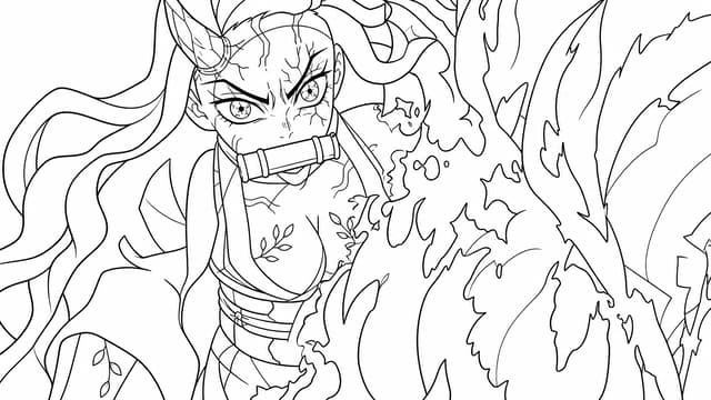 Nezuko Demon Slayer Wallpaper Art Coloring Page