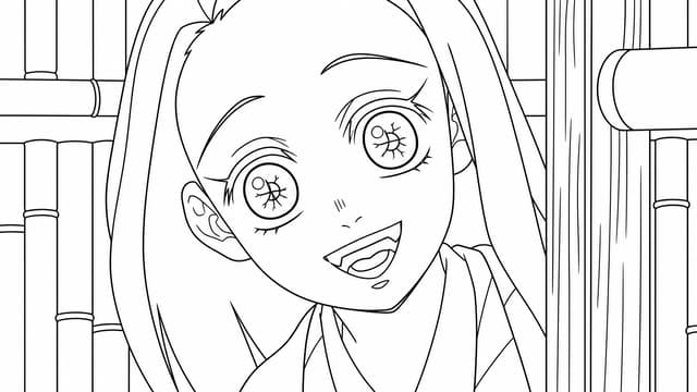 Nezuko Kamado Demon Slayer Coloring Page