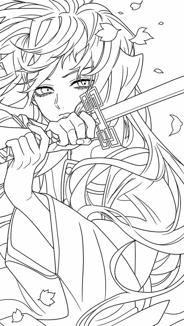 Hashira Demon Slayer Training Arc Coloring Page