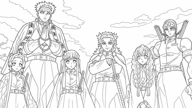 Kyojuro Rengoku Flame Hashira Coloring Page