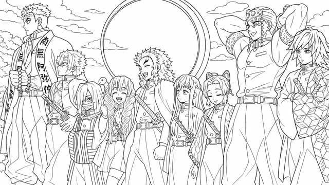 Hashira Training Arc Artwork Coloring Page