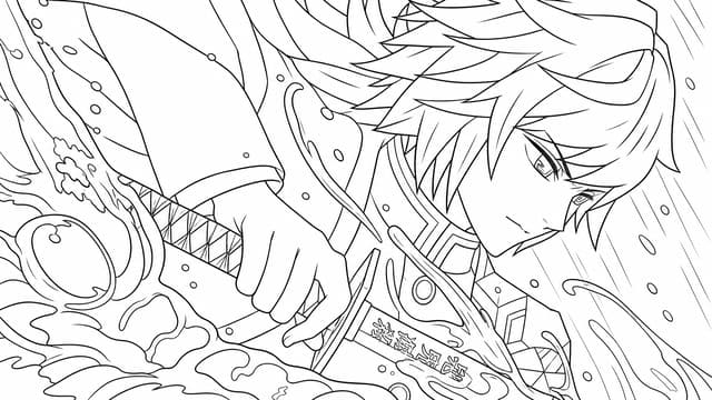 Hashira Collage All Nine Members Coloring Page