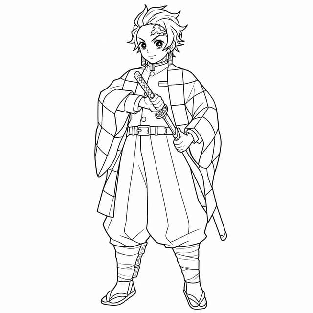 Tanjiro Demon Slayer Coloring Page