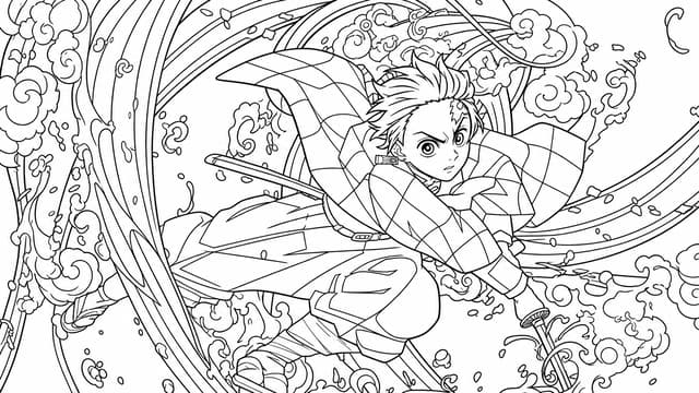 Tanjiro Demon Slayer Coloring Page