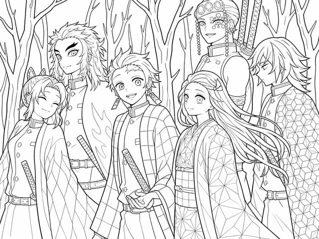 Muichiro Fan Art Mist Hashira Coloring Page