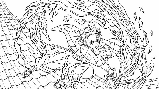 Tanjiro Kamado Demon Slayer coloring page