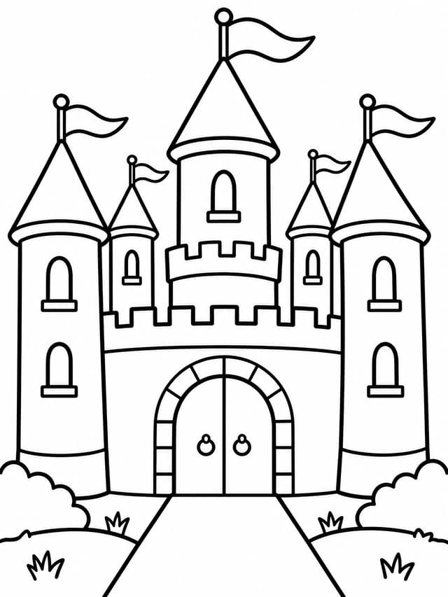 Royal Academy Castle Coloring Page