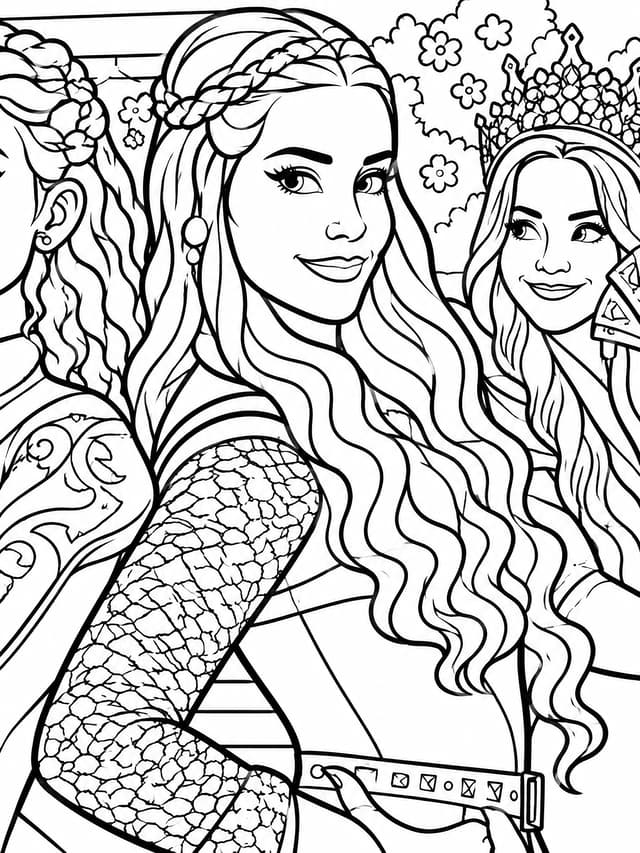 Descendants: Red and Chloe Wicked Wonderland Coloring Page