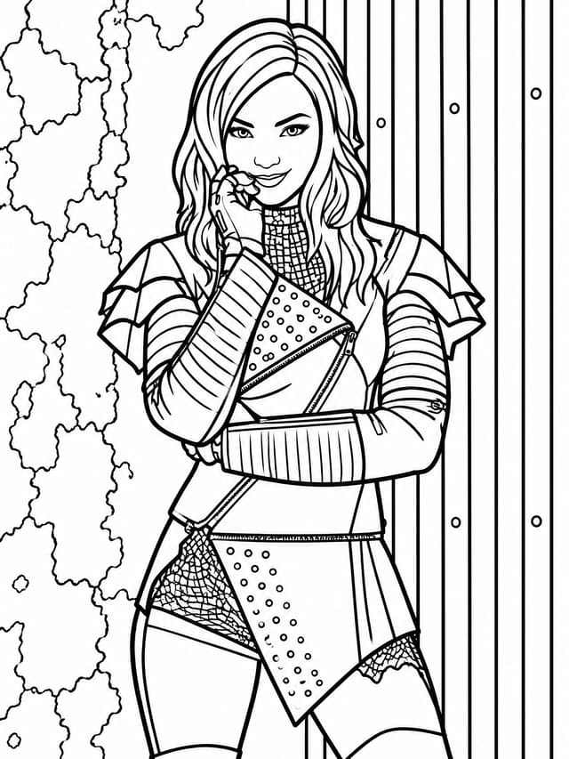 Mal in Purple Leather Coloring Page