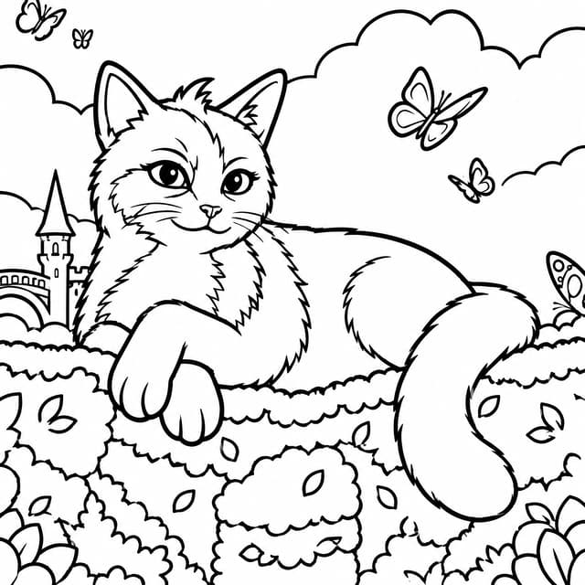 Chessy the Cheshire Cat Coloring Page