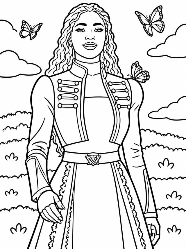 Chloe Charming in Blue Coloring Page