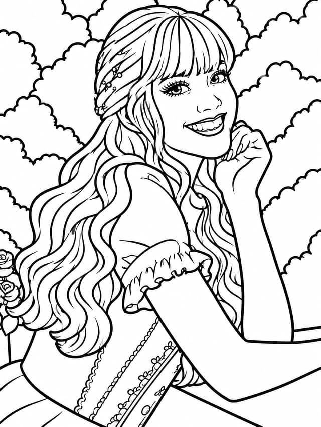 Pink Hearts Coloring Page