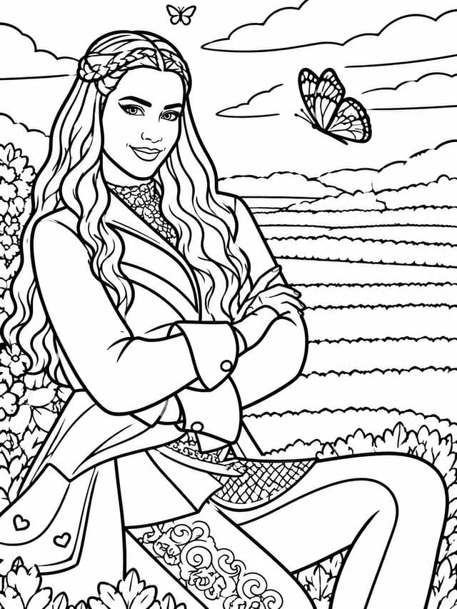 Red in Wonderland Coloring Page