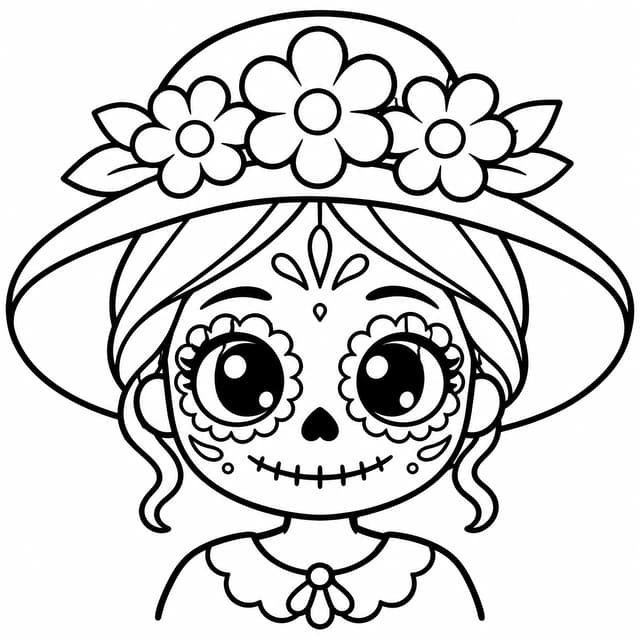 Kolorowanka do druku urocza mała Catrina