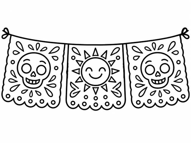 Kolorowanka do druku świąteczna girlanda papel picado