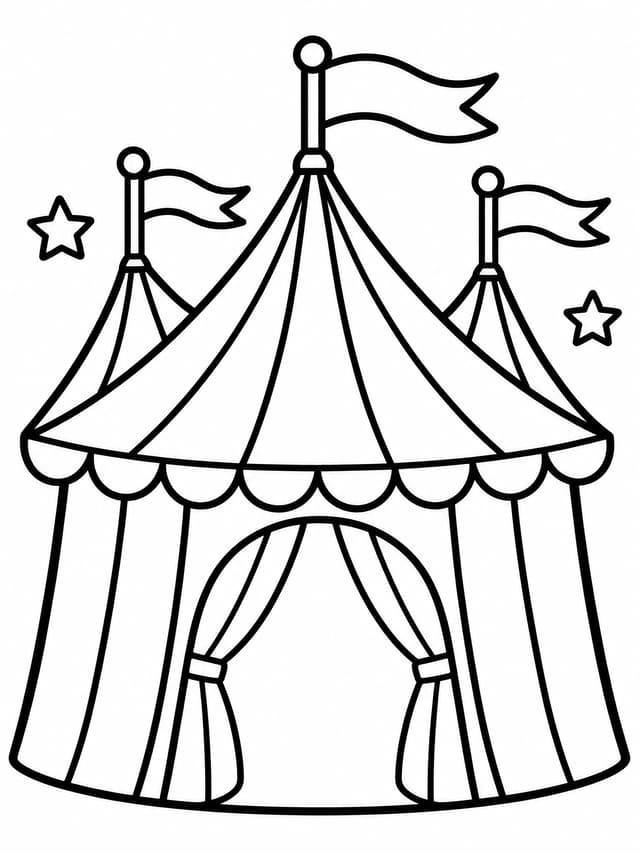 Classic Big Circus Tent Coloring Page