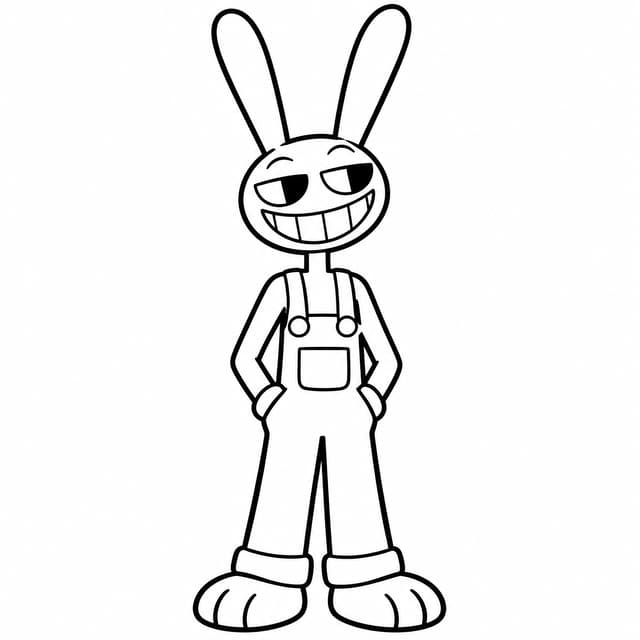 Jax Purple Rabbit Grinning Coloring Page
