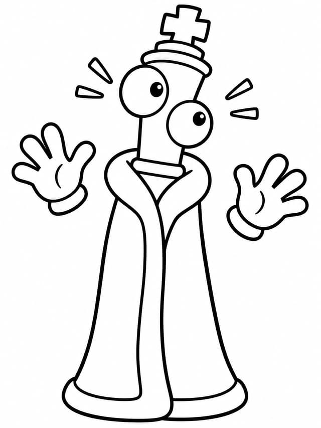Surprised Kinger Chess King Coloring Page