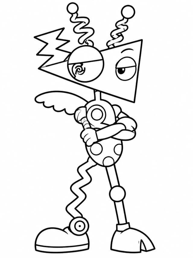 Zooble Abstract Figure Assembly Coloring Page