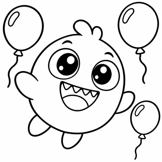 Friendly Bubble Floating Coloring Page