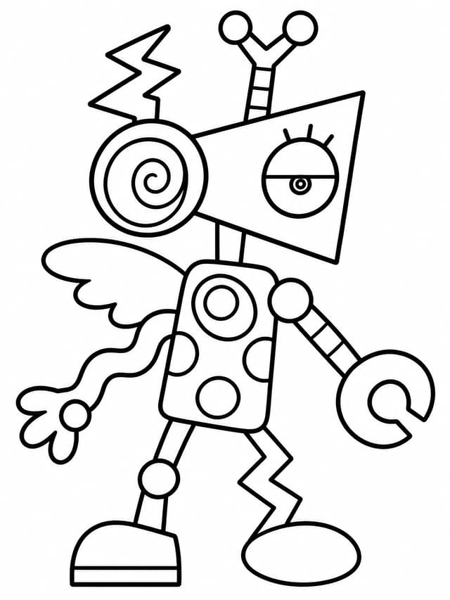 Zooble Geometric Mix Coloring Page